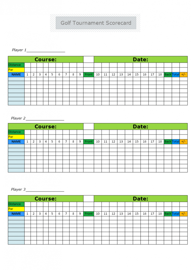 Golf Tournament Scorecard Template | Mydraw pertaining to Golf Score Cards Template