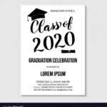 Graduation Party Invitation Card Template Black Vector Image with regard to Graduation Party Flyer Template