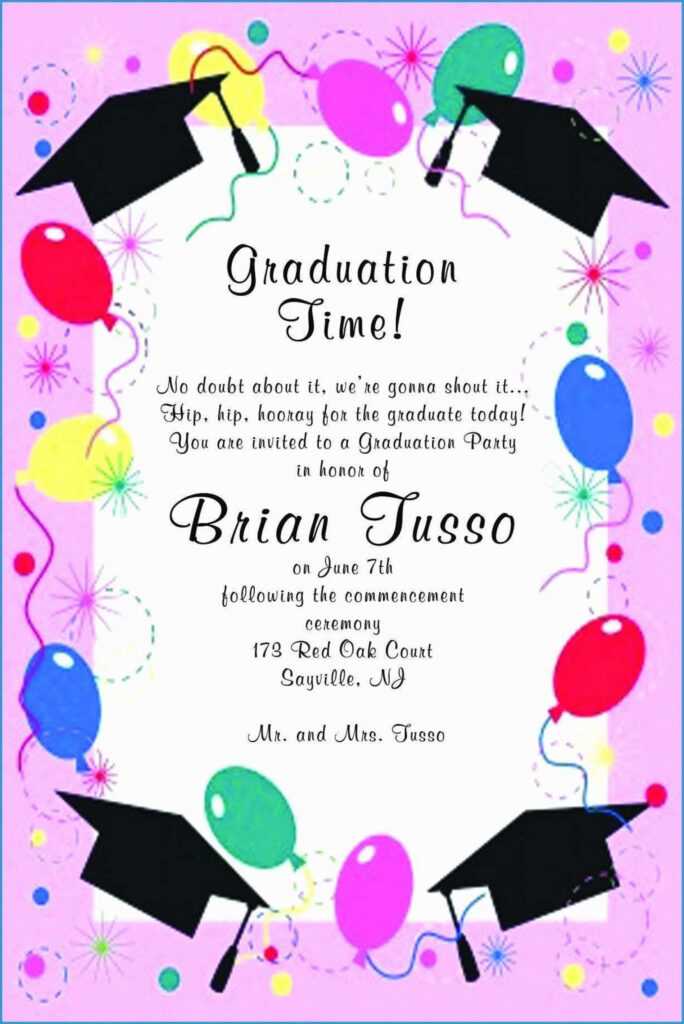 Graduation Party Invitation Template Free ~ Addictionary throughout Graduation Party Invitation Templates Free Word