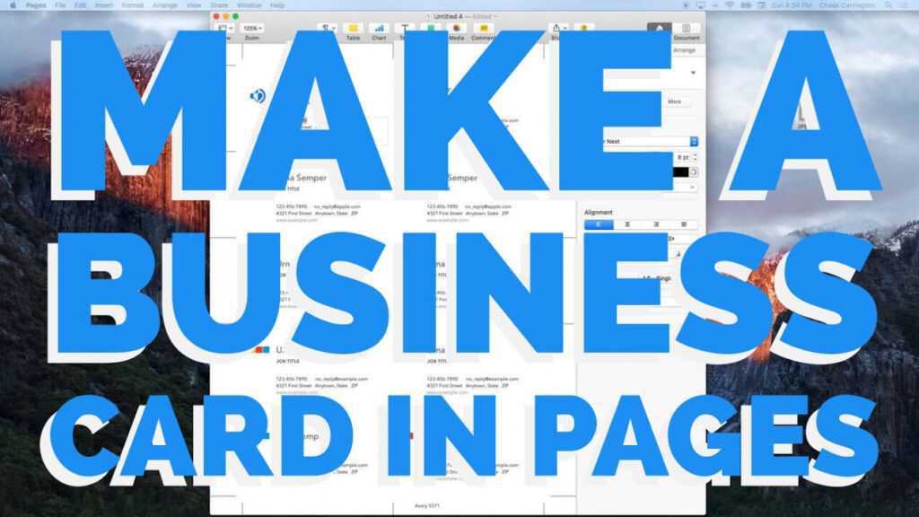 How To Make A Business Card In Pages For Mac (2016) regarding Business Card Template Pages Mac