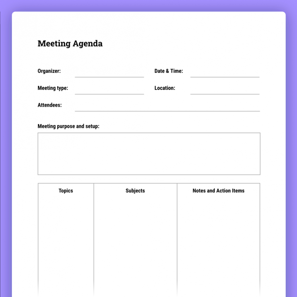How To Run Effective Meetings (With Templates) | The Moqups Blog for Meeting Agenda Notes Template