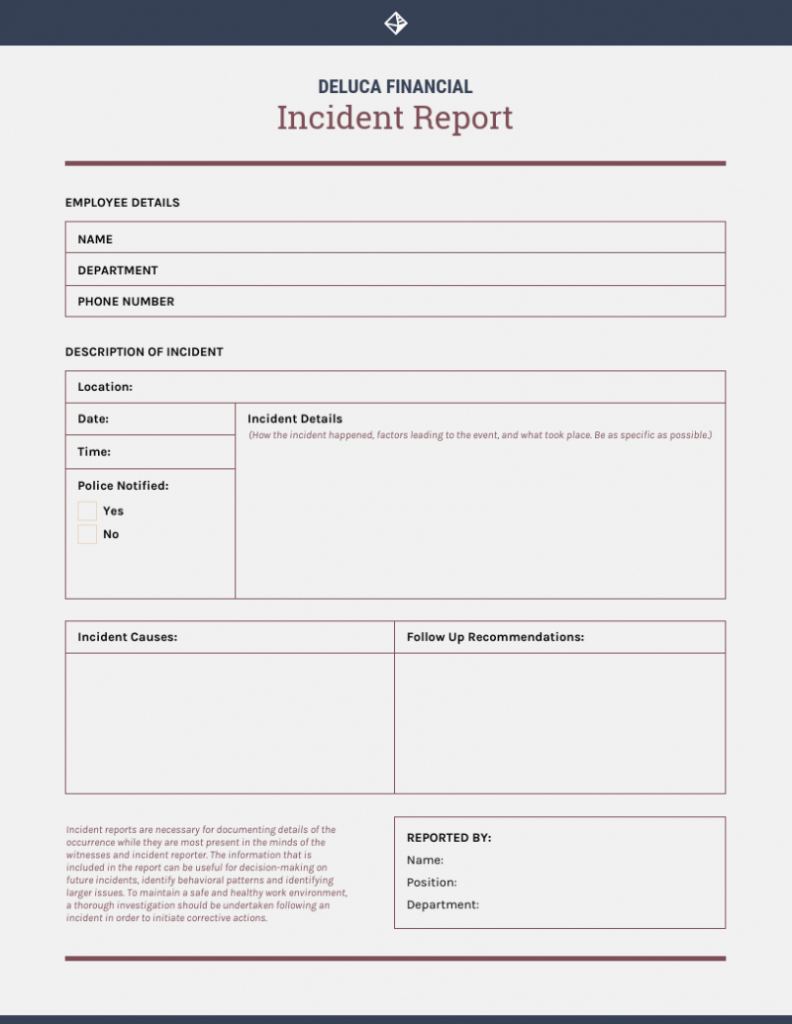 How To Write An Effective Incident Report [+ Templates] with regard to It Issue Report Template