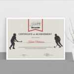 Ice Hockey Achievement Certificate Design Template In Psd, Word inside Hockey Certificate Templates