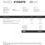 Invoice Template - Black And White Version Vector Image with Black Invoice Template