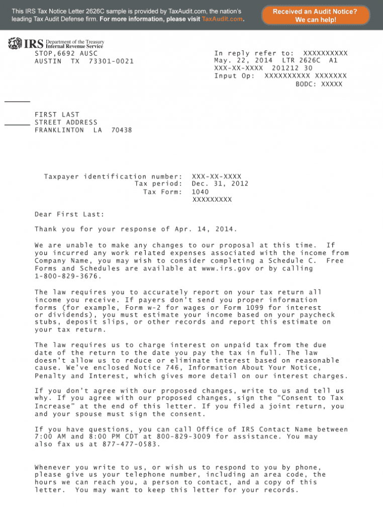 Irs Audit Letter Sample - Fill Out And Sign Printable Pdf Template | Signnow for Irs Response Letter Template