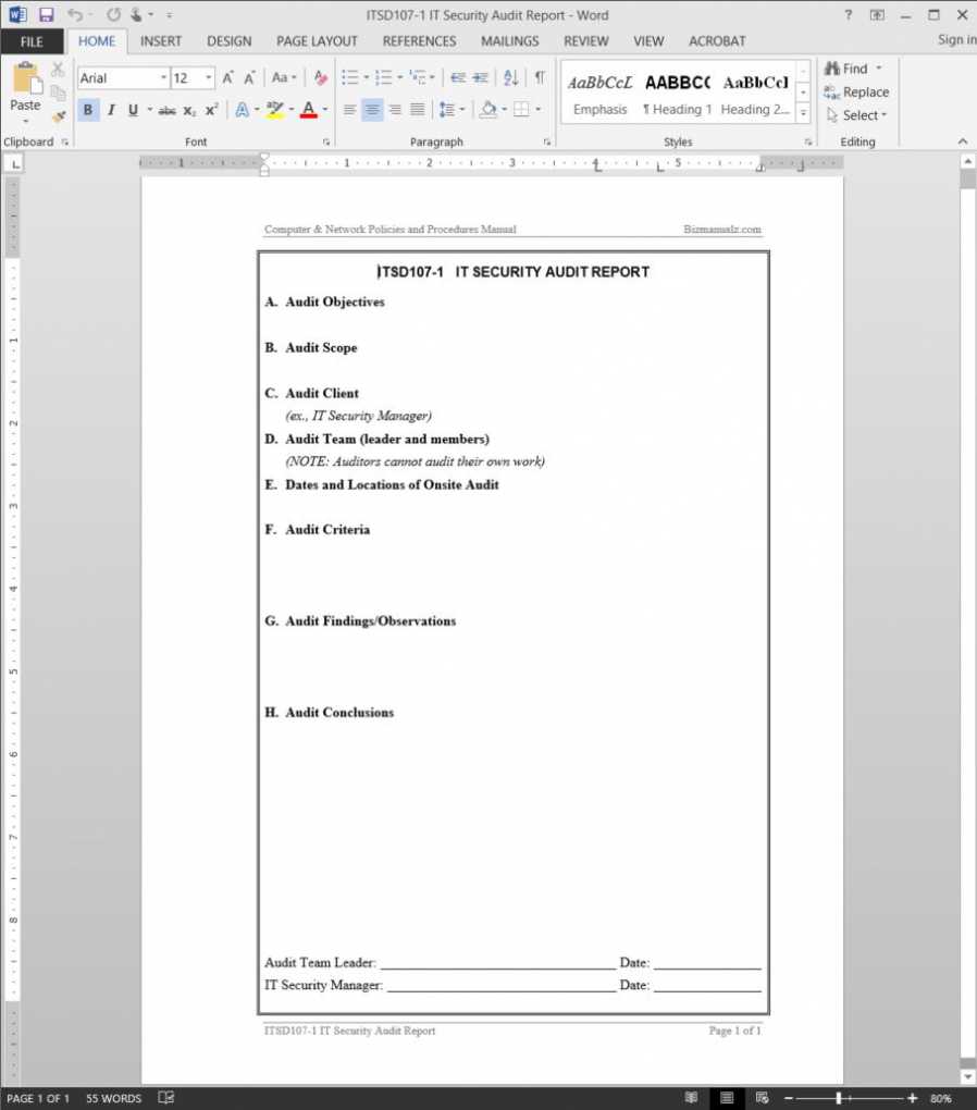 It Security Audit Report Template | Itsd107-1 inside Security Audit Report Template