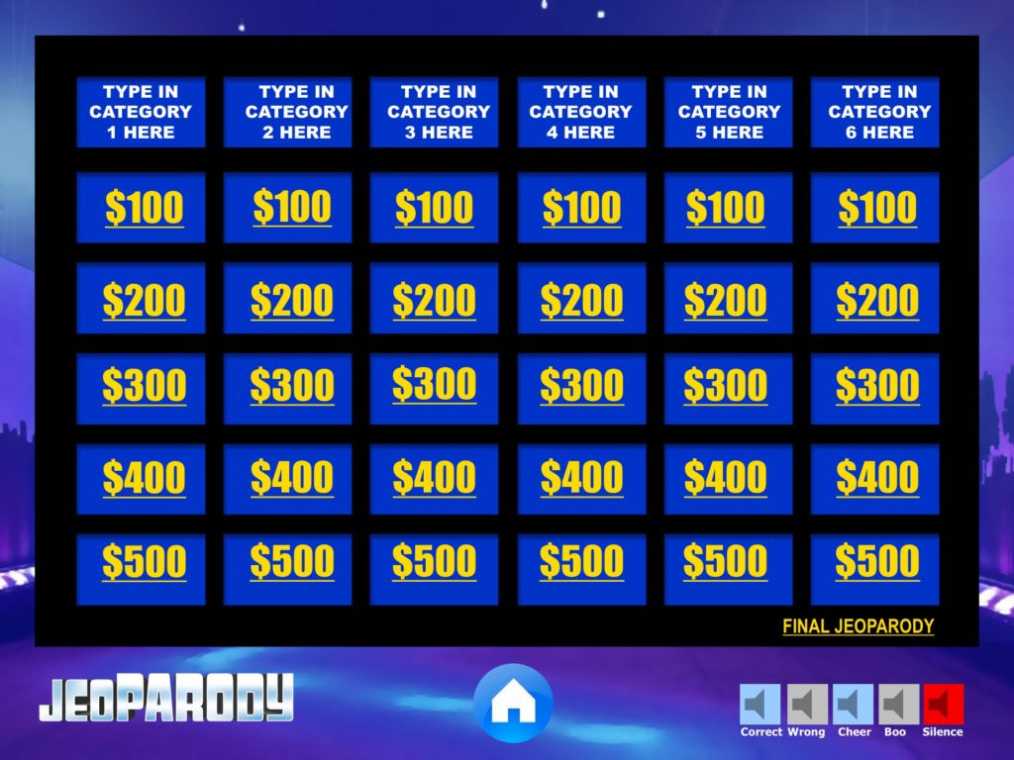 Jeopardy Powerpoint Game Template | Youth Downloads for Jeopardy Powerpoint Template With Sound