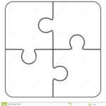 Jigsaw Puzzle Blank 2X2, Four Pieces Stock Illustration pertaining to Blank Jigsaw Piece Template