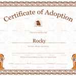 Kitten Adoption Certificate - The W Guide for Toy Adoption Certificate Template