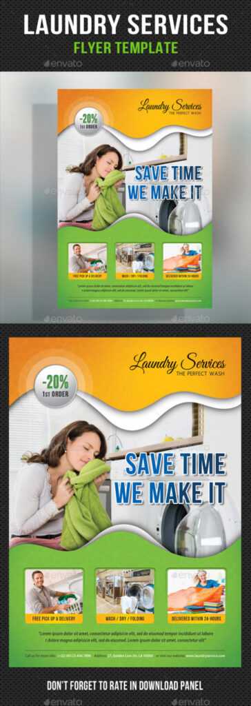 Laundry Services - Flyer Template for Laundry Flyers Templates