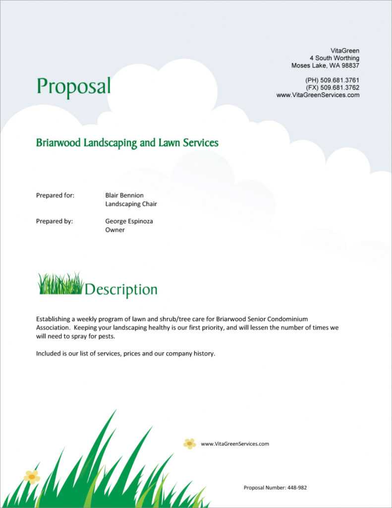 Lawn Care And Landscaping Services Proposal - 5 Steps with regard to Landscape Proposal Template