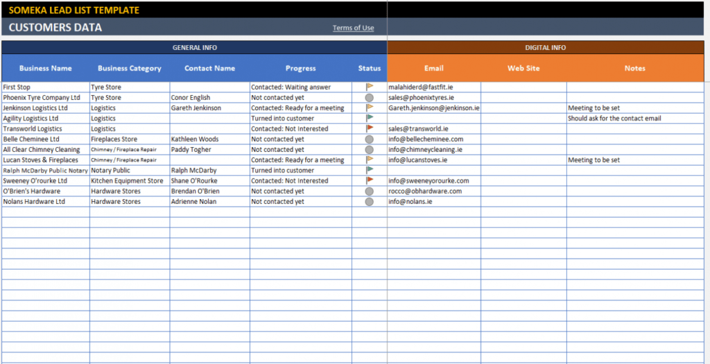 Lead Tracking Excel Template - Customer Follow Up Sheet within Sales Lead Report Template