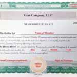 Llc Membership Certificate Template ~ Addictionary with regard to Llc Membership Certificate Template Word
