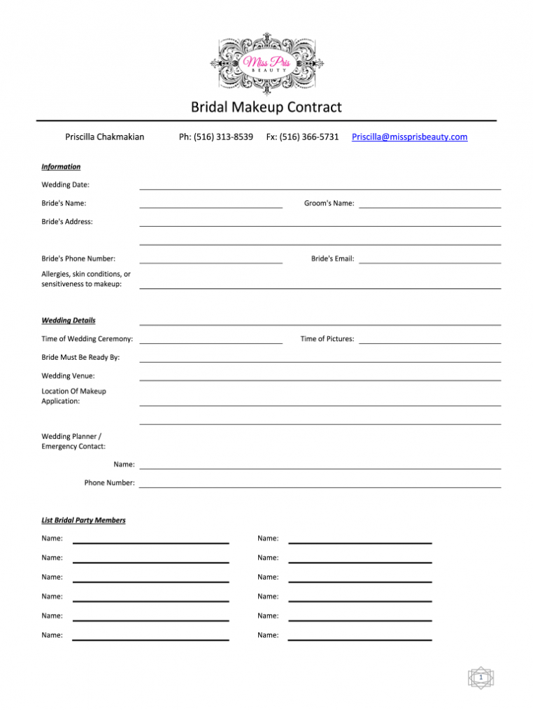 Makeup Artist Contract - Fill Out And Sign Printable Pdf Template | Signnow regarding Free Makeup Wedding Contract Templates