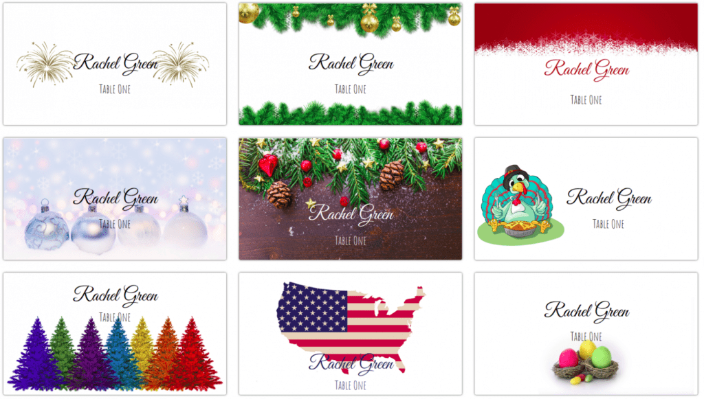 Making Your Own Holiday Place Cards At Home | Place Card Me in Christmas Table Place Cards Template