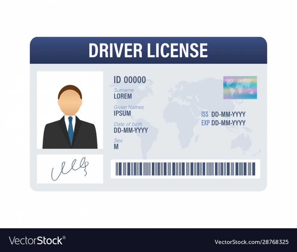 Man Driver License Plastic Card Template Id Card Vector Image with regard to Pvc Card Template