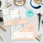 Marble &amp; Gold Gift Voucher within Salon Gift Certificate Template