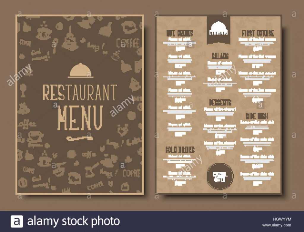 Menu Template For Cafe Or Restaurant In A Retro Style within Menu Template For Pages