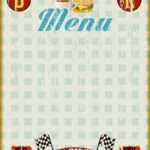 Menu Template For Diner, Fast Food Restaurant, Vintage Style,.. pertaining to 50S Diner Menu Template
