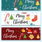 Merry Christmas Set Banners Template Royalty Free Vector inside Merry Christmas Banner Template