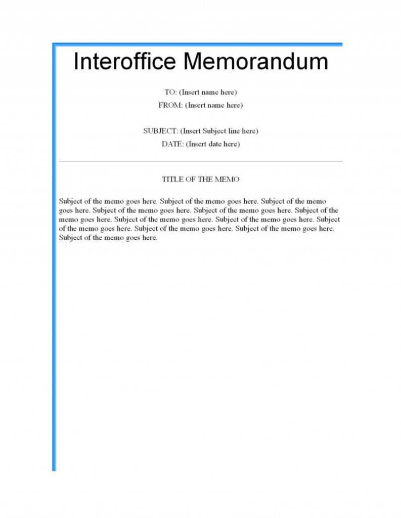 Microsoft Word Memorandum Template ~ Addictionary inside Memo Template Word 2010