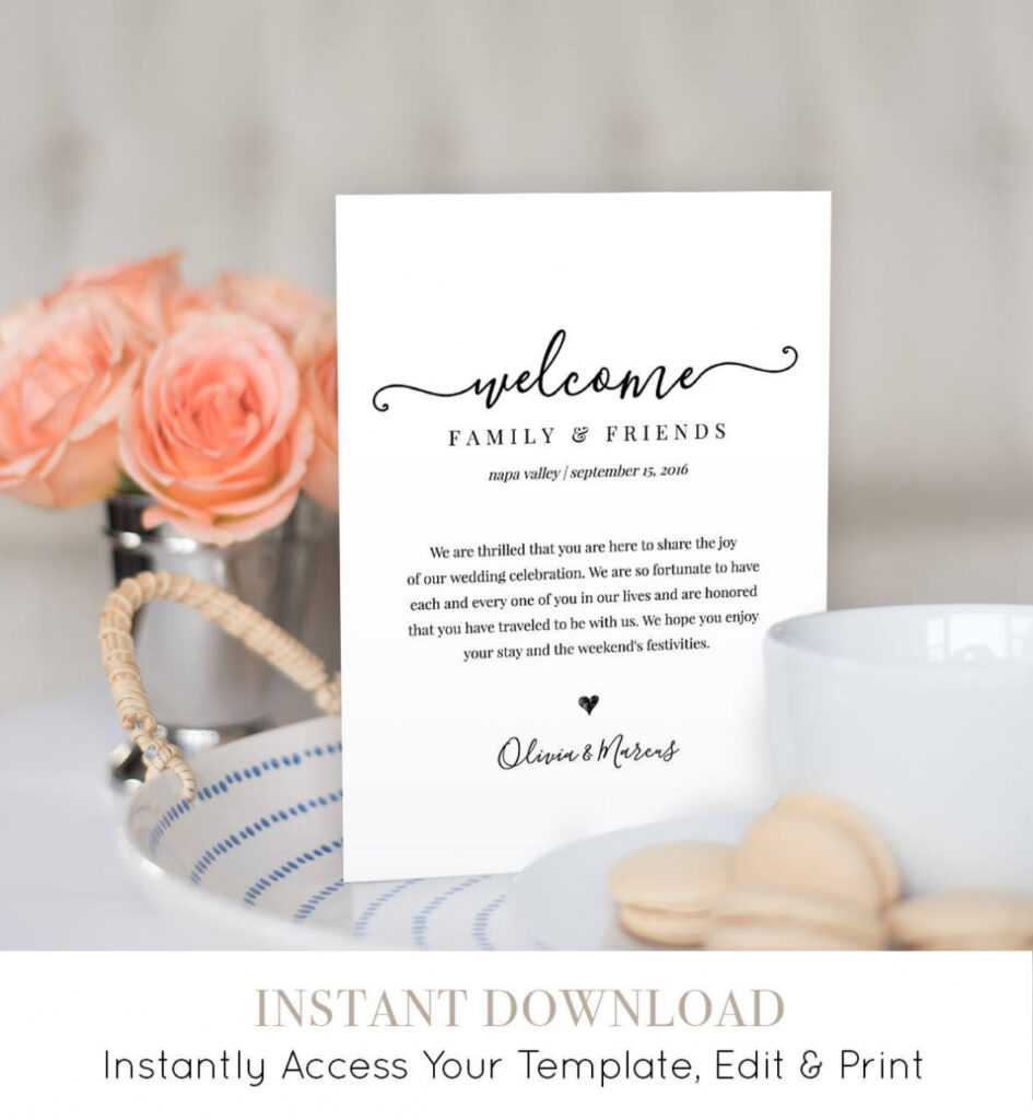 Modern Calligraphy Welcome Bag Letter Template - 100 throughout Welcome Bag Letter Template