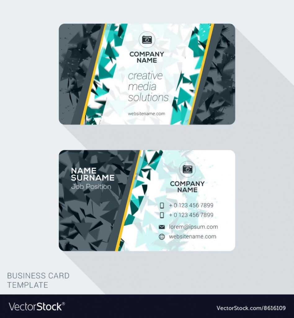 Modern Creative Business Card Template Flat Design regarding Web Design Business Cards Templates