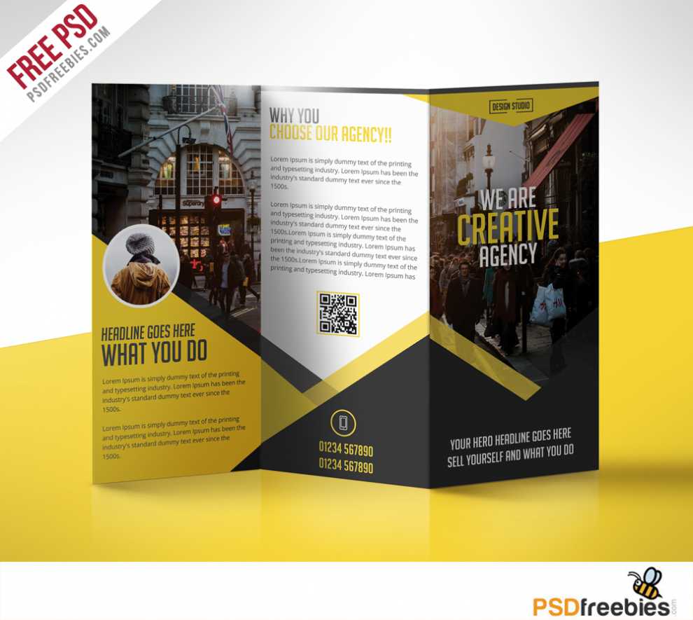 Multipurpose Trifold Business Brochure Free Psd Template in Free Tri Fold Business Brochure Templates