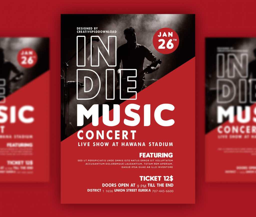 Music Concert Flyer Psd Bundle Freebie intended for Concert Flyer Template Free