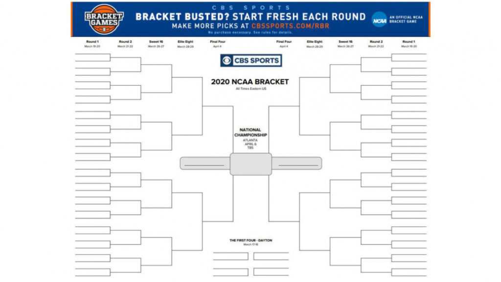 Ncaa Tournament Printable Bracket 2020: Print Your March intended for Blank Ncaa Bracket Template