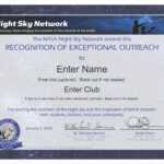 Nsn Astronomy Outreach Award Certificate (For Service In intended for Borderless Certificate Templates