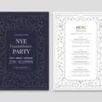 Nye Menu Template For New Year'S Eve Dinners [Psd, Ai, Vector] throughout New Years Eve Menu Template
