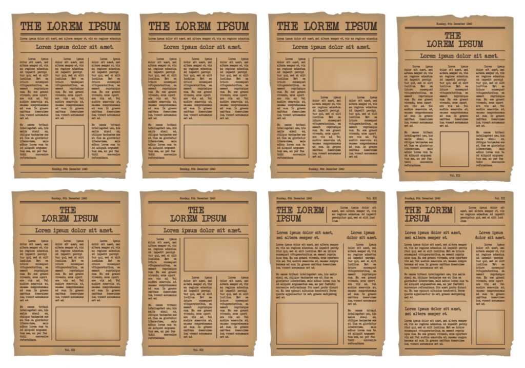 Old Newspaper Template Vector Set - Download Free Vectors inside Old Newspaper Template Word Free
