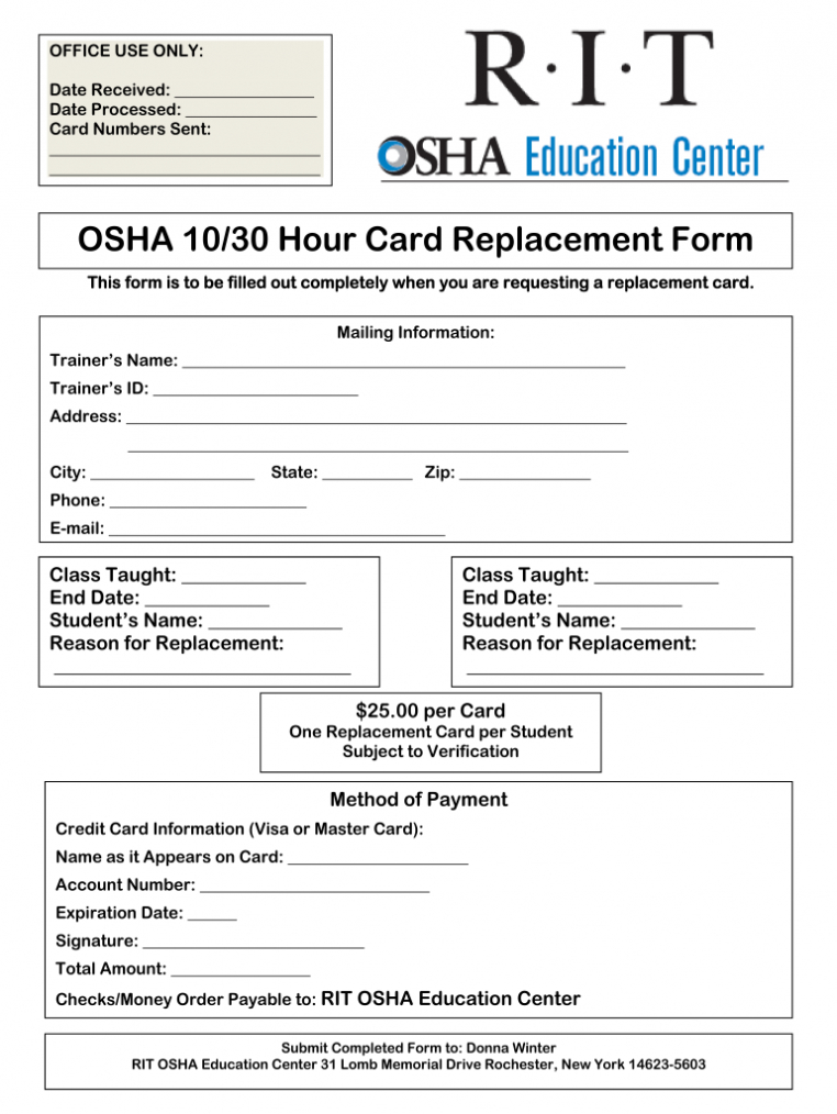 Osha 30 Card Template - Fill Online, Printable, Fillable intended for Osha 10 Card Template