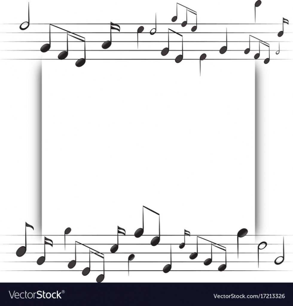 Paper Template With Music Notes In Background Vector Image with regard to Music Notes Paper Template