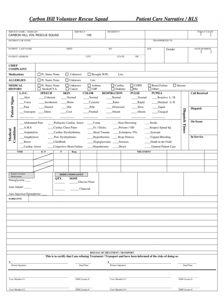 Patient Care Report - Fill Out And Sign Printable Pdf Template | Signnow within Patient Care Report Template