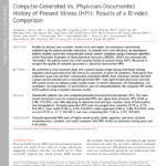 Pdf) Computer-Generated Vs. Physician-Documented History Of with History Of Present Illness Template