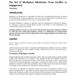 Pdf) The Art Of Workplace Mediation: From Conflict To Engagement within Workplace Mediation Outcome Agreement Template