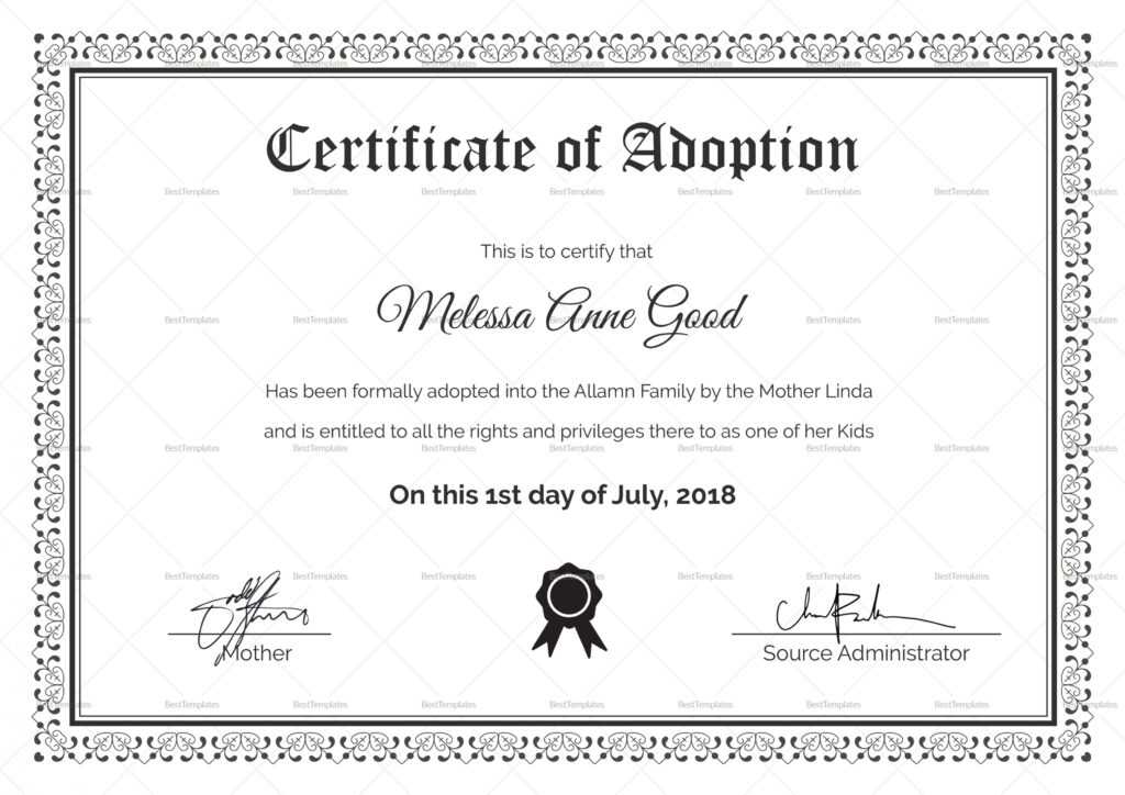 Pet Adoption Certificate Template - Lewisburg District Umc throughout Blank Adoption Certificate Template