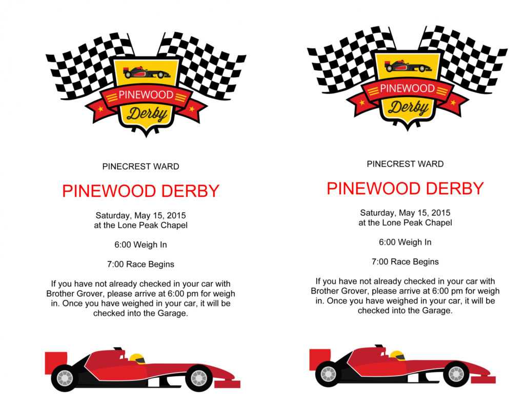 Pinewood Derby Flyers – The Gospel Home throughout Pinewood Derby Flyer Template