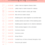 Pink Icon Wedding Day Schedule Template inside Wedding Agenda Templates