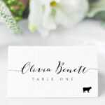 Place Card Template With Meal Icons, Editable Wedding Place pertaining to Printable Escort Cards Template