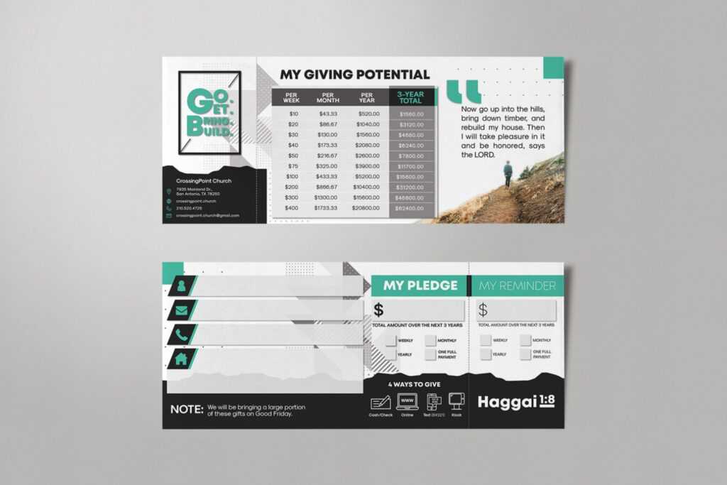 Pledge Cards &amp; Commitment Cards | Church Campaign Design with Pledge Card Template For Church