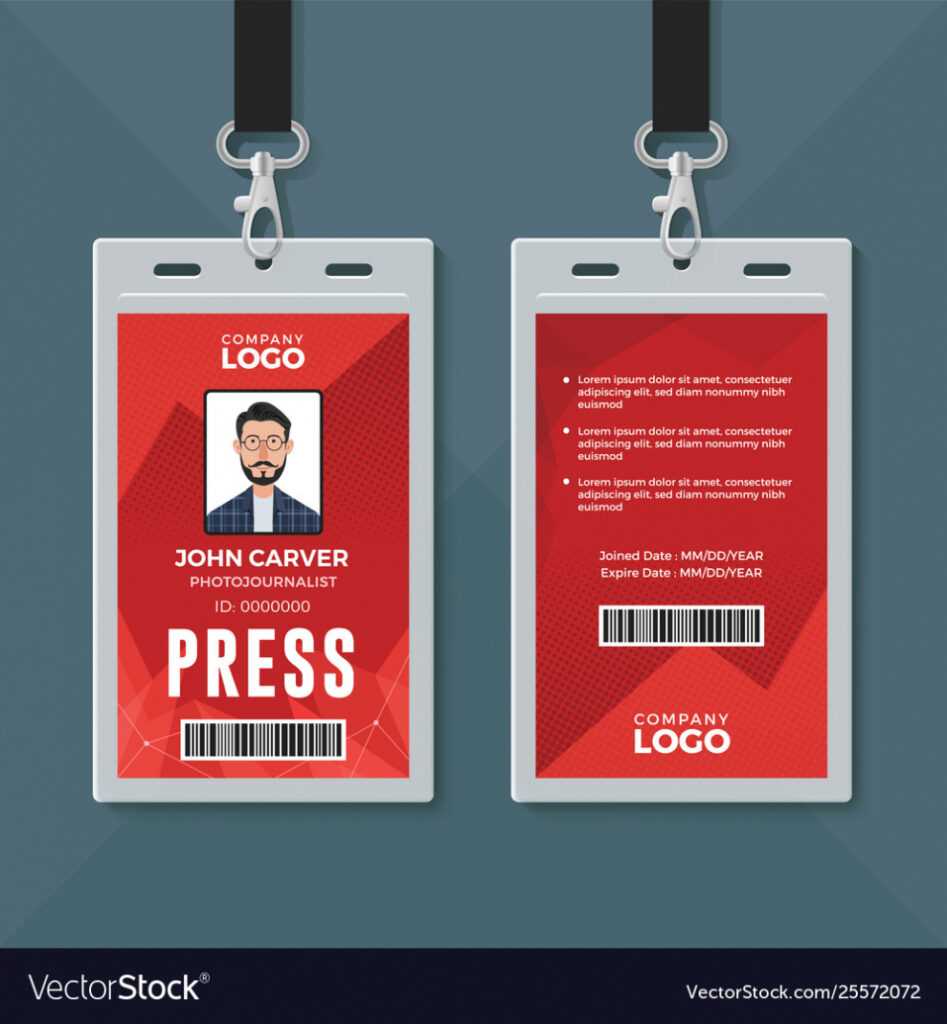 Press Id Card Design Template Royalty Free Vector Image regarding Media Id Card Templates