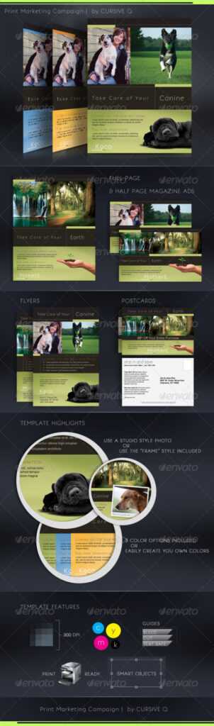 Print Marketing Campaign Template Set pertaining to Magazine Ad Template Word