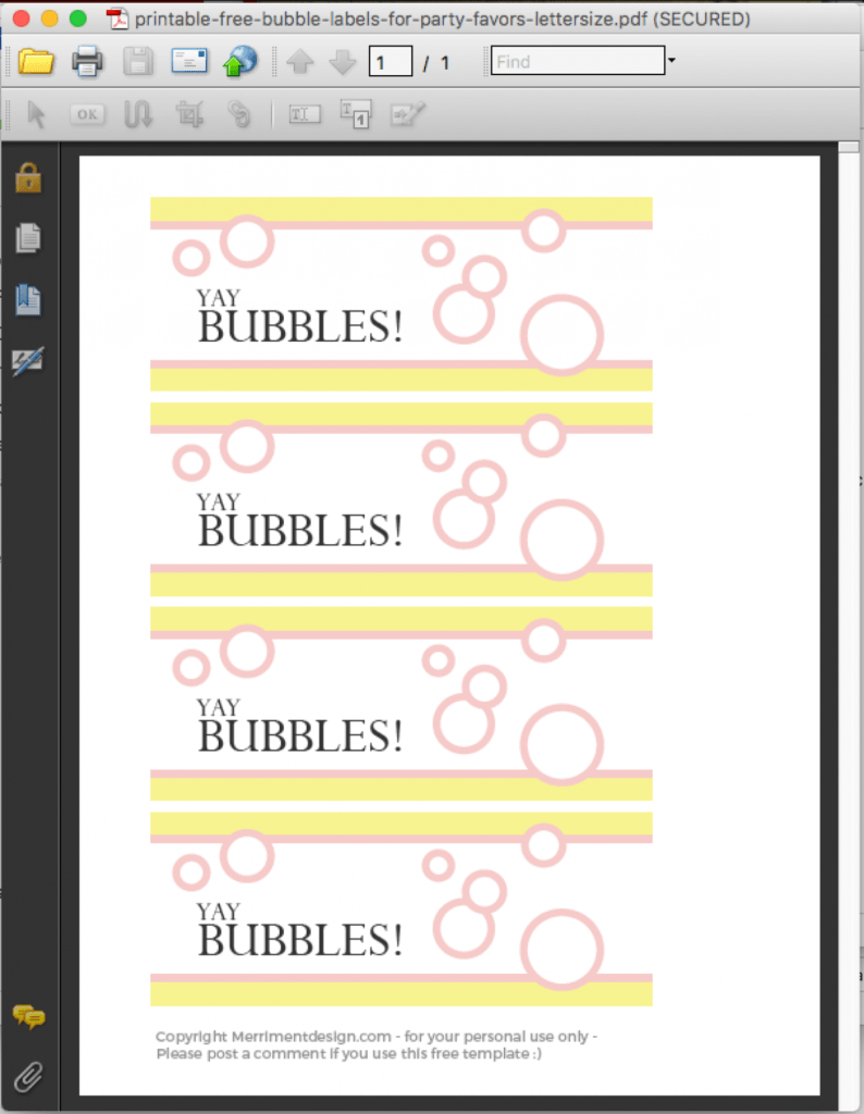 Printable Free Bubble Labels For Party Favors - Merriment Design with regard to Bubble Bottle Label Template
