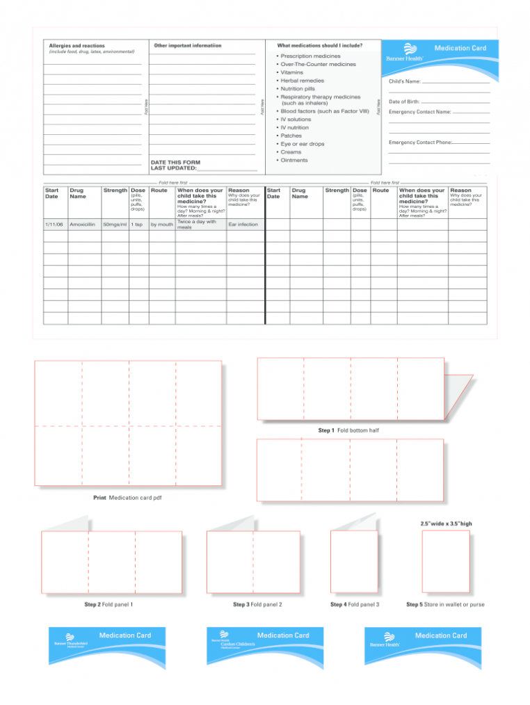 Printable Medication List For Wallet - Fill Out And Sign Printable Pdf  Template | Signnow in Medication Card Template