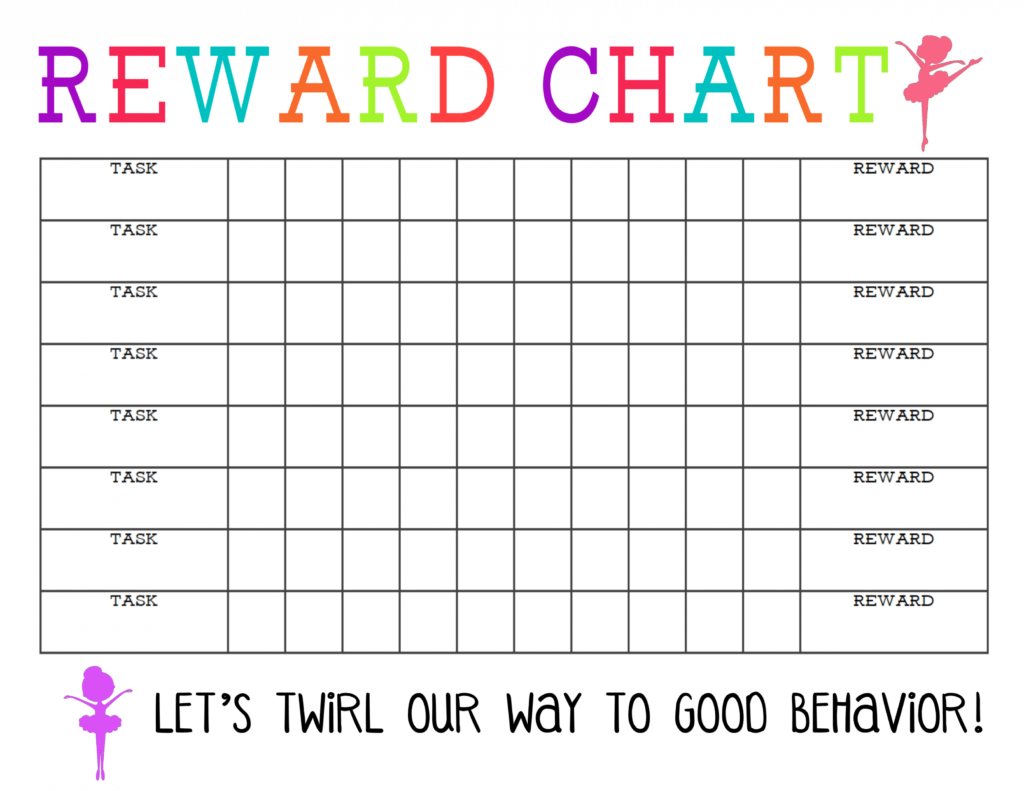 Printable Reward Chart - The Girl Creative for Blank Reward Chart Template