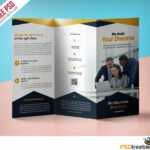 Professional Corporate Tri-Fold Brochure Free Psd Template in Brochure 3 Fold Template Psd