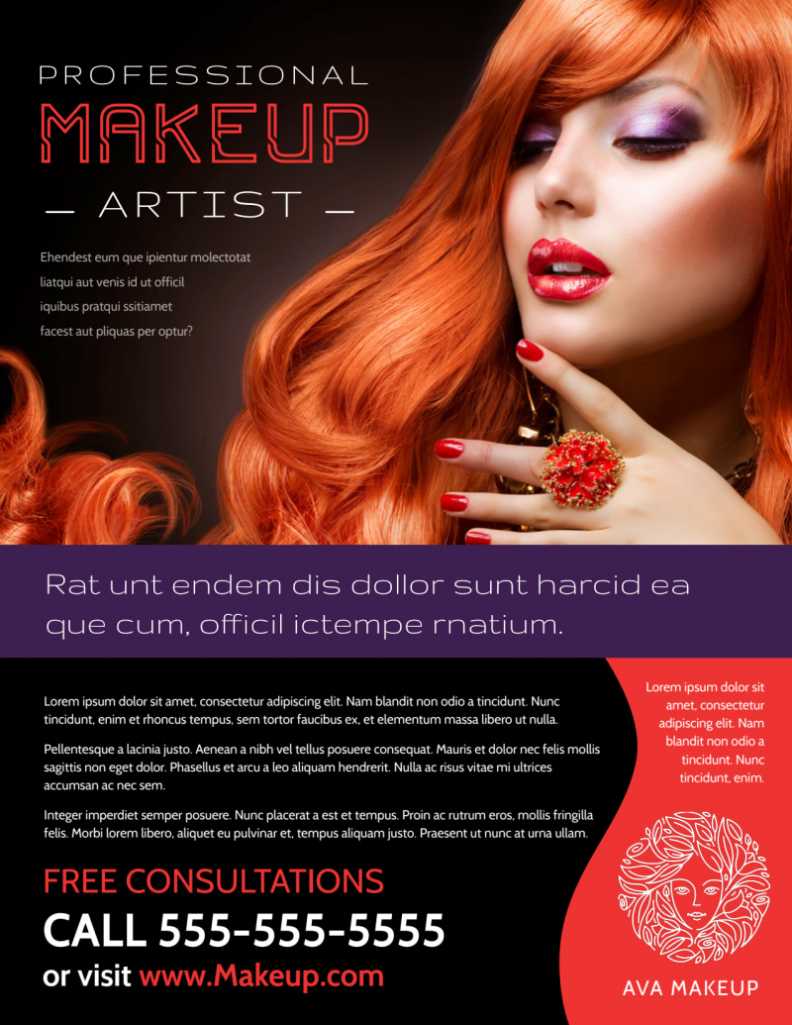 Professional Makeup Artist Flyer Template | Mycreativeshop pertaining to Makeup Artist Flyer Template Free